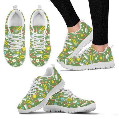 Gardening Pattern Print Design G06 Sneakers White Bottom Shoes