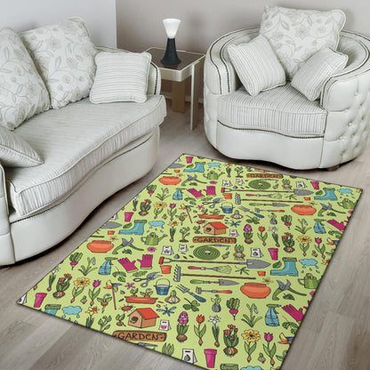 Gardening Pattern Print Design G02 Area Rugs