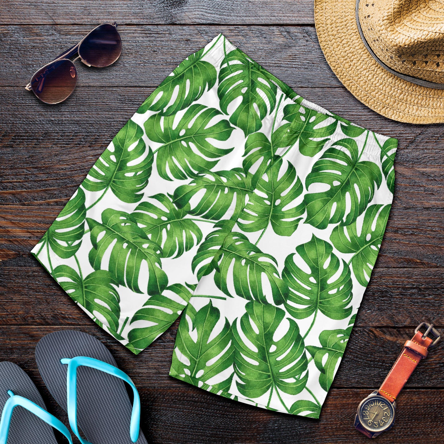 Palm Leaves Pattern Print Design PL08 Mens Shorts
