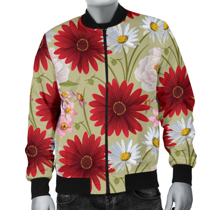 Gerberas Pattern Print Design GB07 Men Bomber Jacket