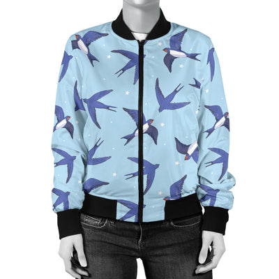 Swallow Bird Pattern Print Design 06 Women's Bomber Jacket