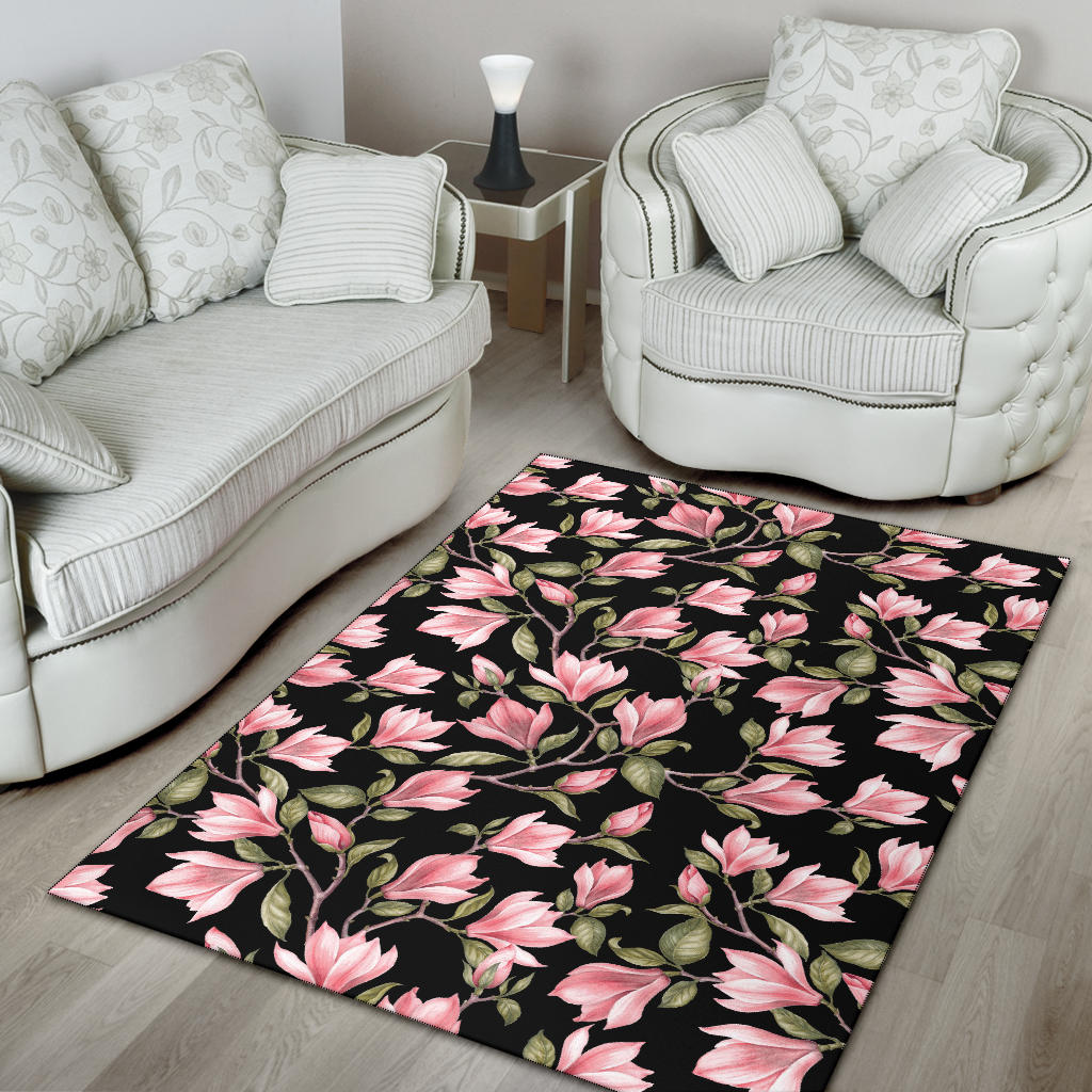 Magnolia Pattern Print Design MAG03 Area Rugs