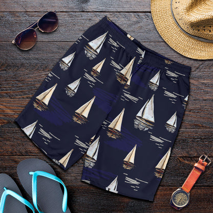 Sailing Ships Pattern Print Design A05 Mens Shorts