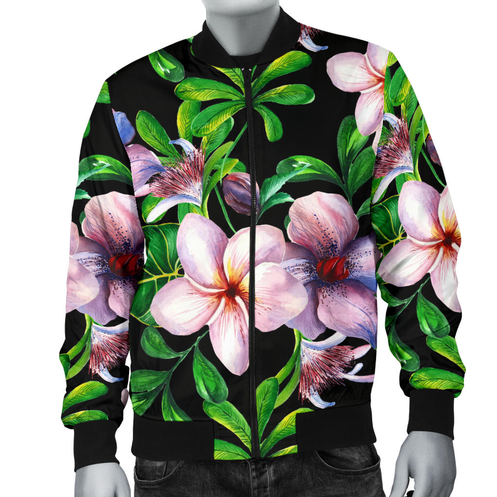 Plumeria Pattern Print Design PM01 Men Bomber Jacket