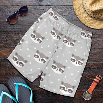Raccoon Pattern Print Design A04 Mens Shorts