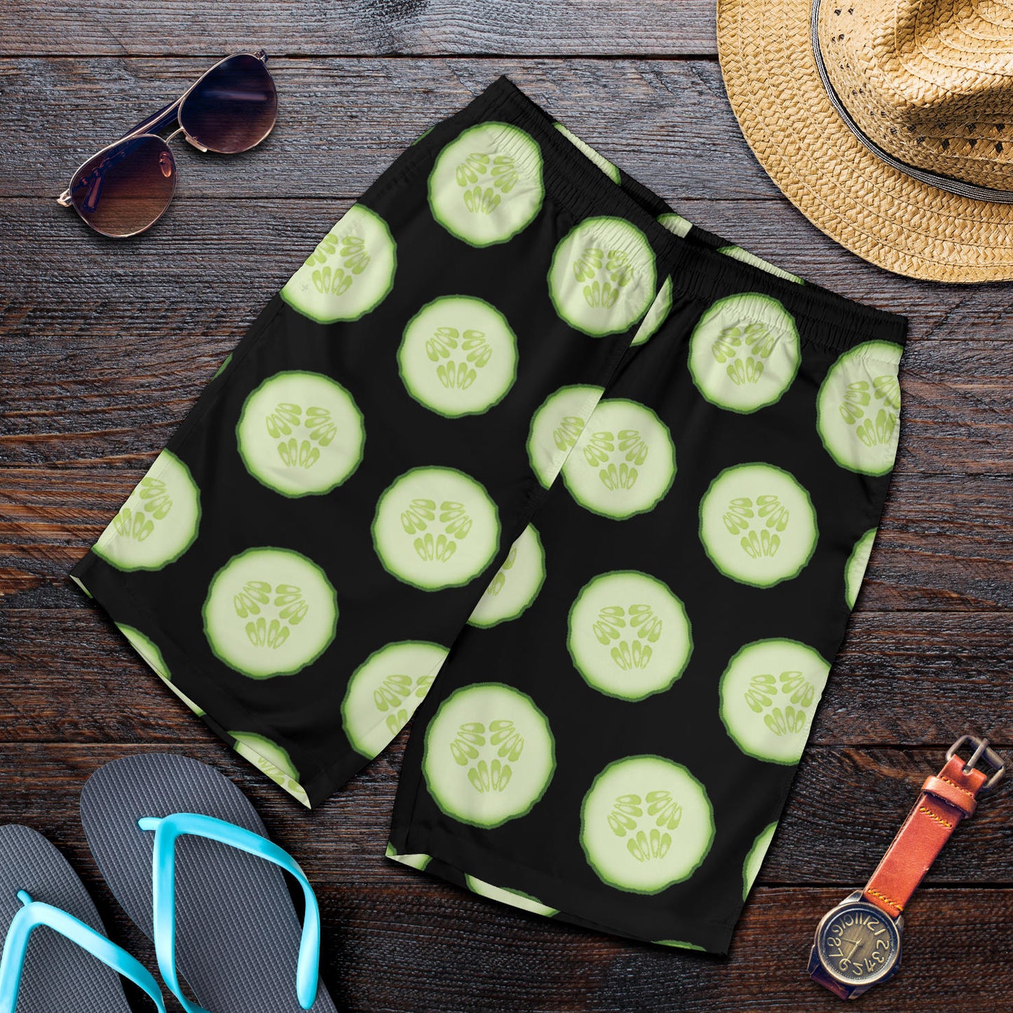 Cucumber Pattern Print Design CC02 Mens Shorts