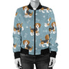 Beagle Pattern Print Design 02 Women's Bomber Jacket