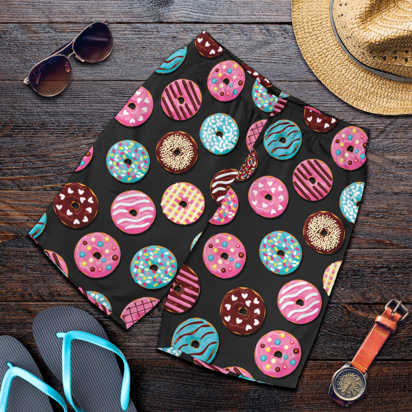 Donut Pattern Print Design DN02 Mens Shorts