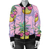 Pineapple Pattern Print Design PP06 Women Bomber Jacket