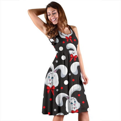 Rabbit Pattern Print Design RB012 Midi Dress