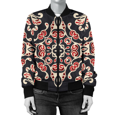 Medallion Pattern Print Design 01 Women's Bomber Jacket