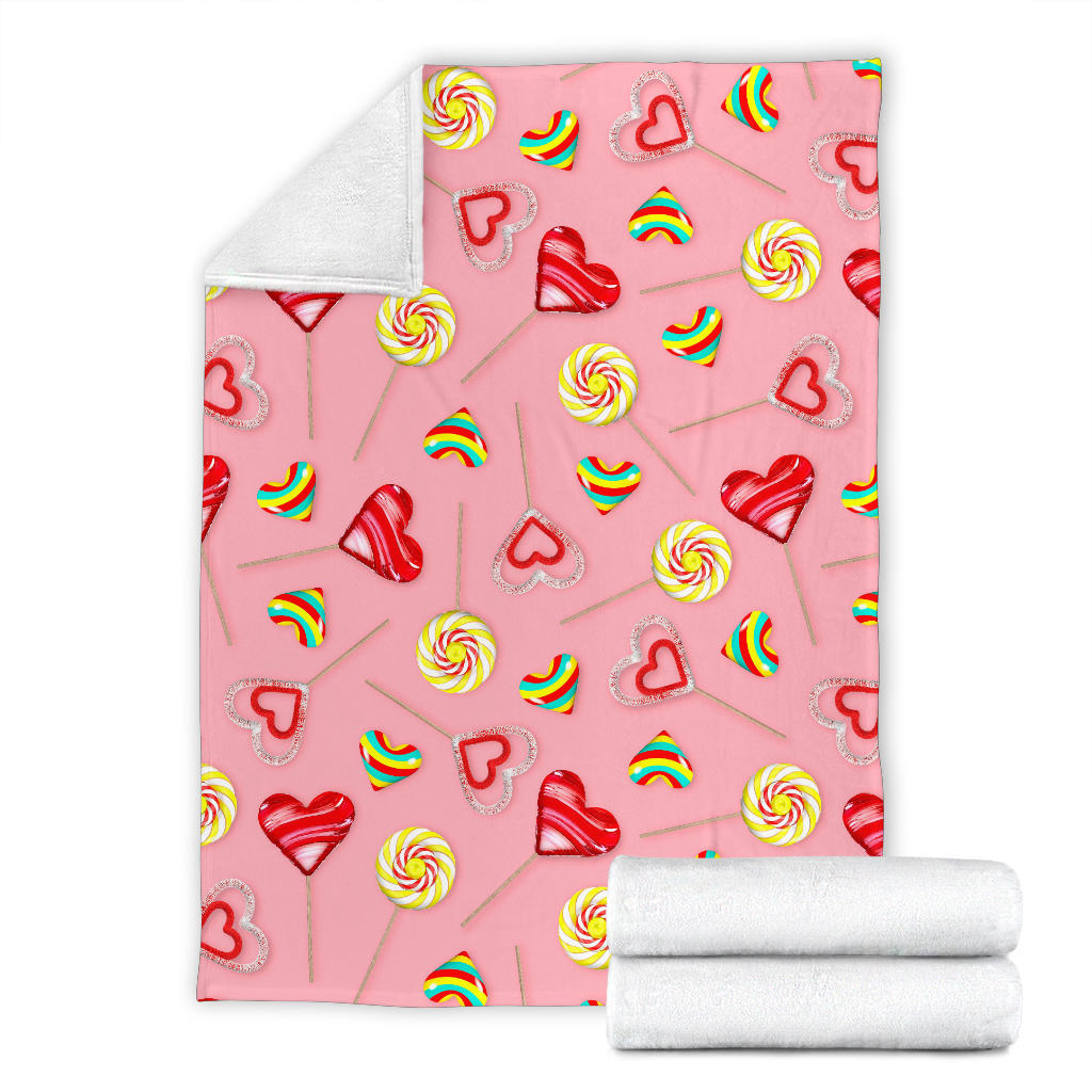 Lollipop Pattern Print Design LL05 Fleece Blanket