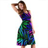 Tropical Flower Pattern Print Design TF010 Midi Dress