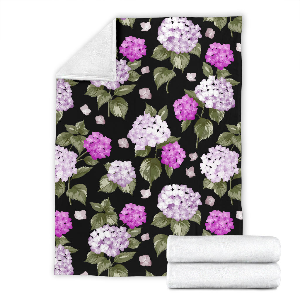 Hydrangea Pattern Print Design HD011 Fleece Blanket