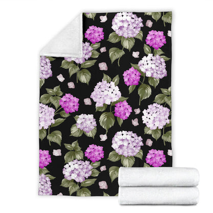 Hydrangea Pattern Print Design HD011 Fleece Blanket