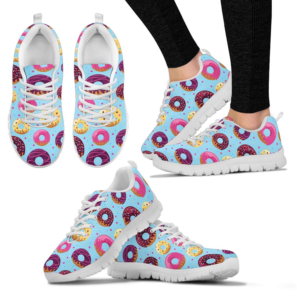 Donut Pattern Print Design DN07 Sneakers White Bottom Shoes