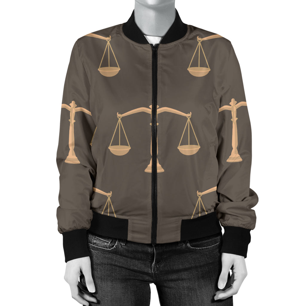 Libra Pattern Print Design 01 Women's Bomber Jacket