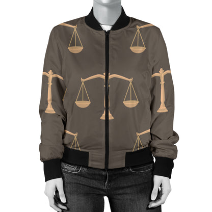 Libra Pattern Print Design 01 Women's Bomber Jacket