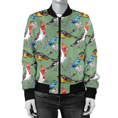 Birds Pattern Print Design 07 Women's Bomber Jacket