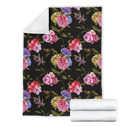 Carnations Pattern Print Design CN05 Fleece Blanket