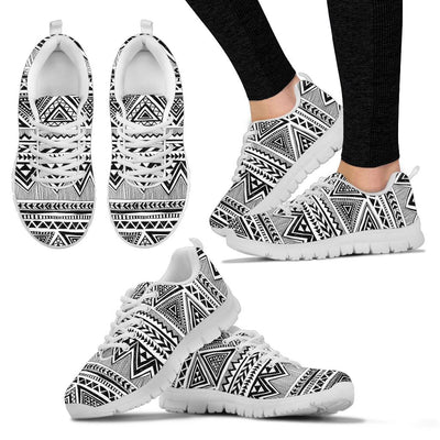 Draw Tribal Aztec Sneakers White Bottom Shoes