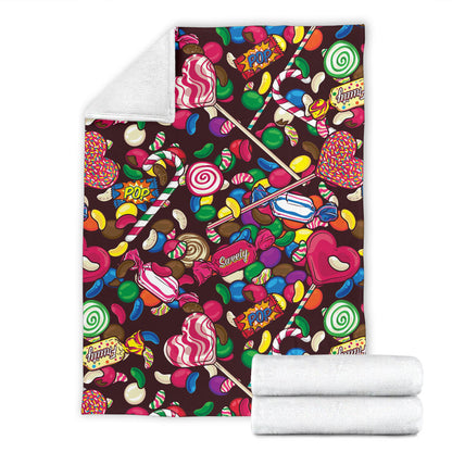 Candy Pattern Print Design CA02 Fleece Blanket
