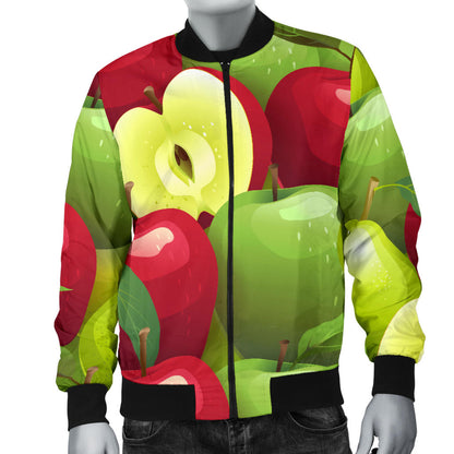 Apple Pattern Print Design AP03 Men Bomber Jacket