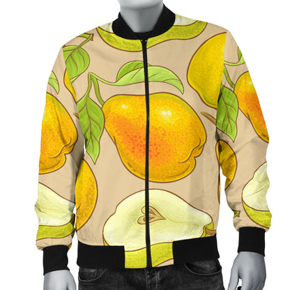 Pear Pattern Print Design PE05 Men Bomber Jacket