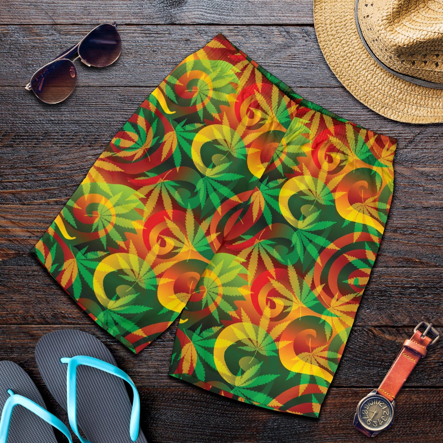Rastafarian Pattern Print Design A01 Mens Shorts