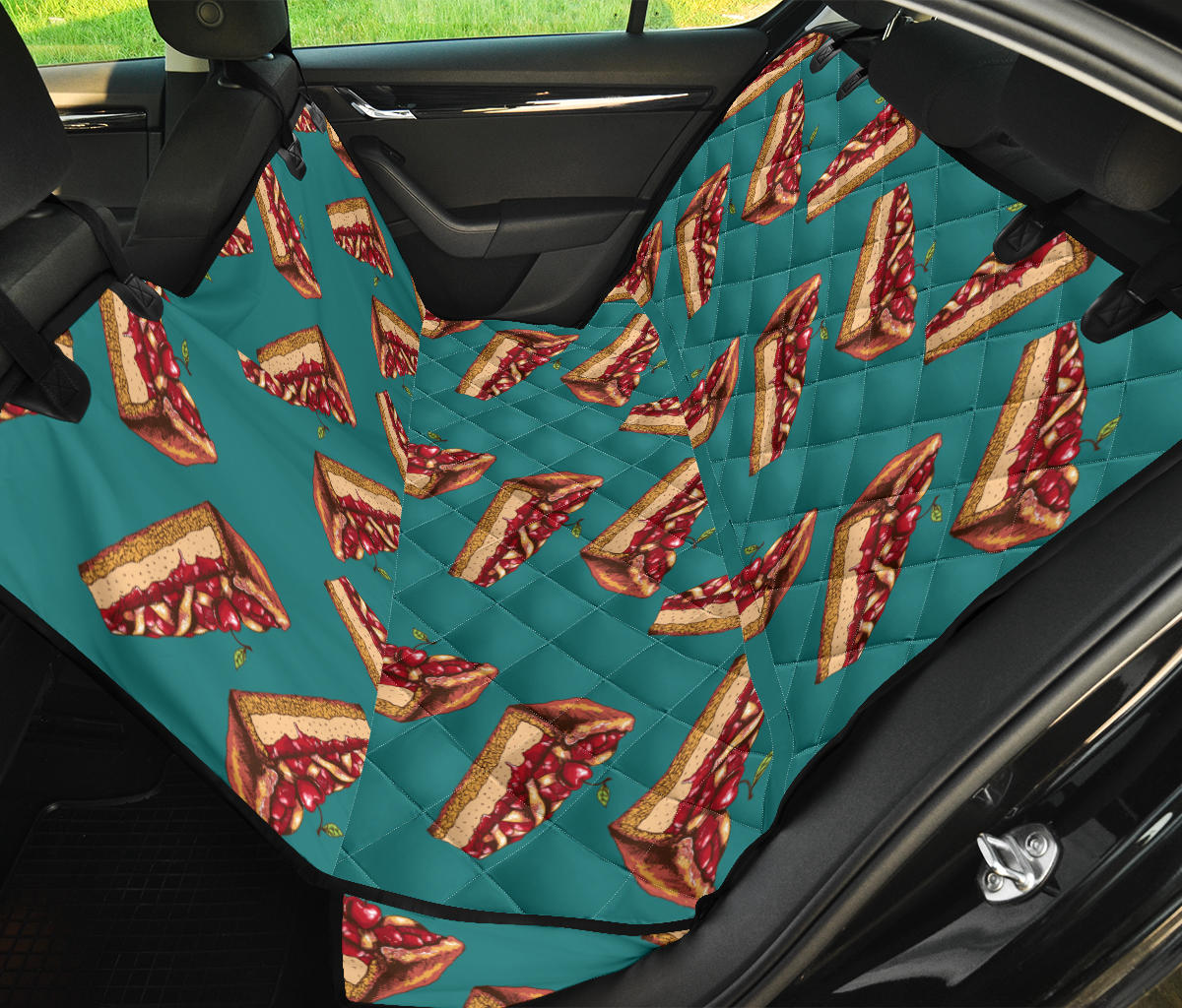 Cheesecake Cherry Pattern Print Design CK03 Rear Dog  Seat Cover