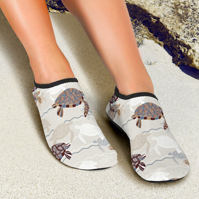 Sea Turtle Pattern Print Design T07 Aqua Water Shoes