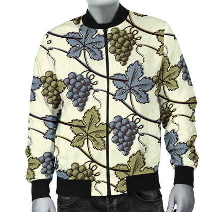 Grape Pattern Print Design GP03 Men Bomber Jacket