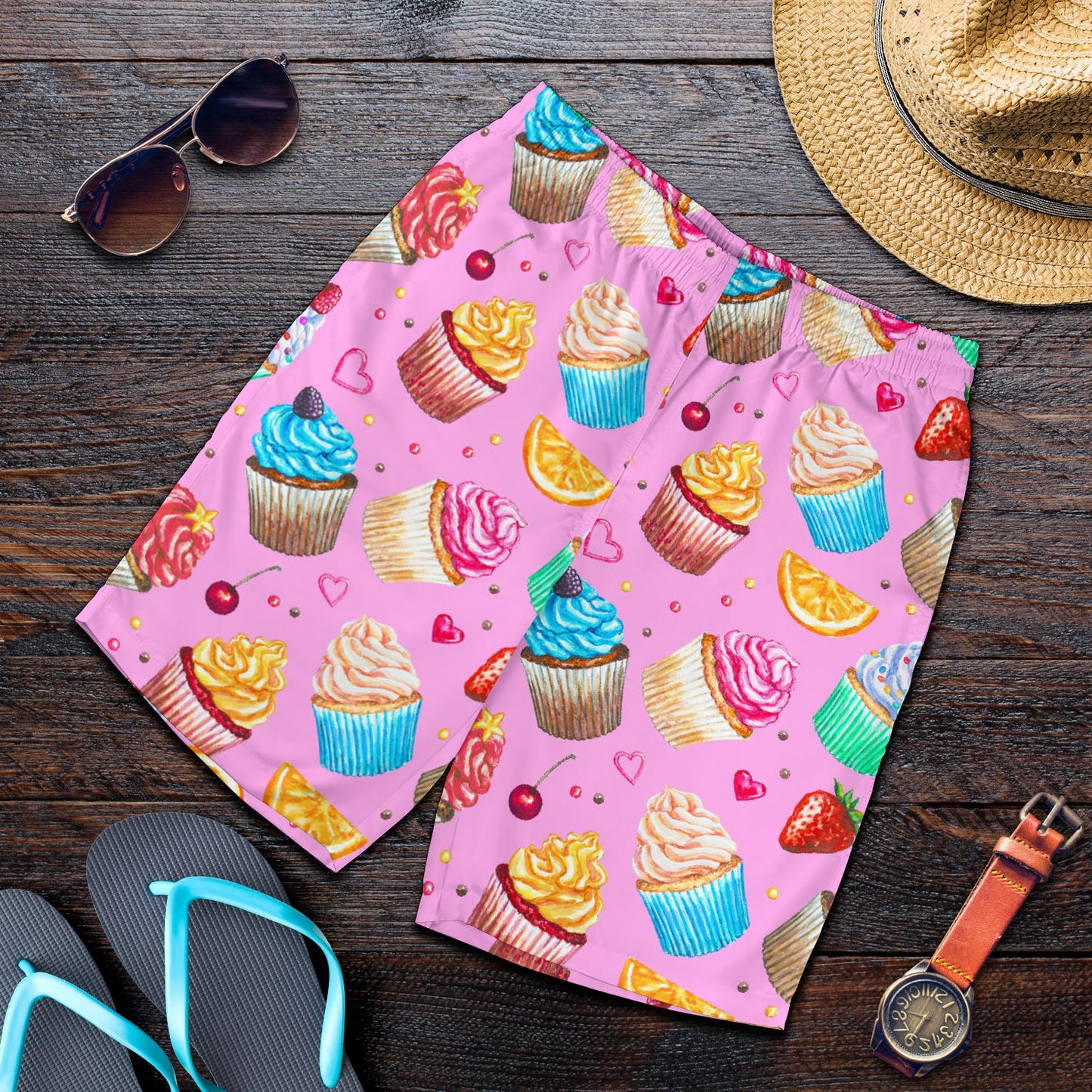 Cupcake Pattern Print Design CP05 Mens Shorts
