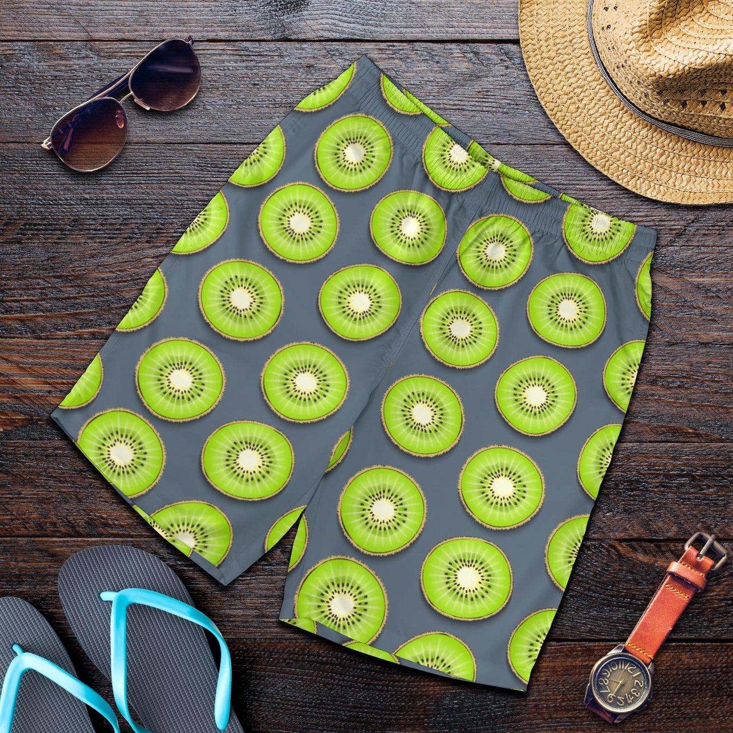 Kiwi Pattern Print Design KW06 Mens Shorts