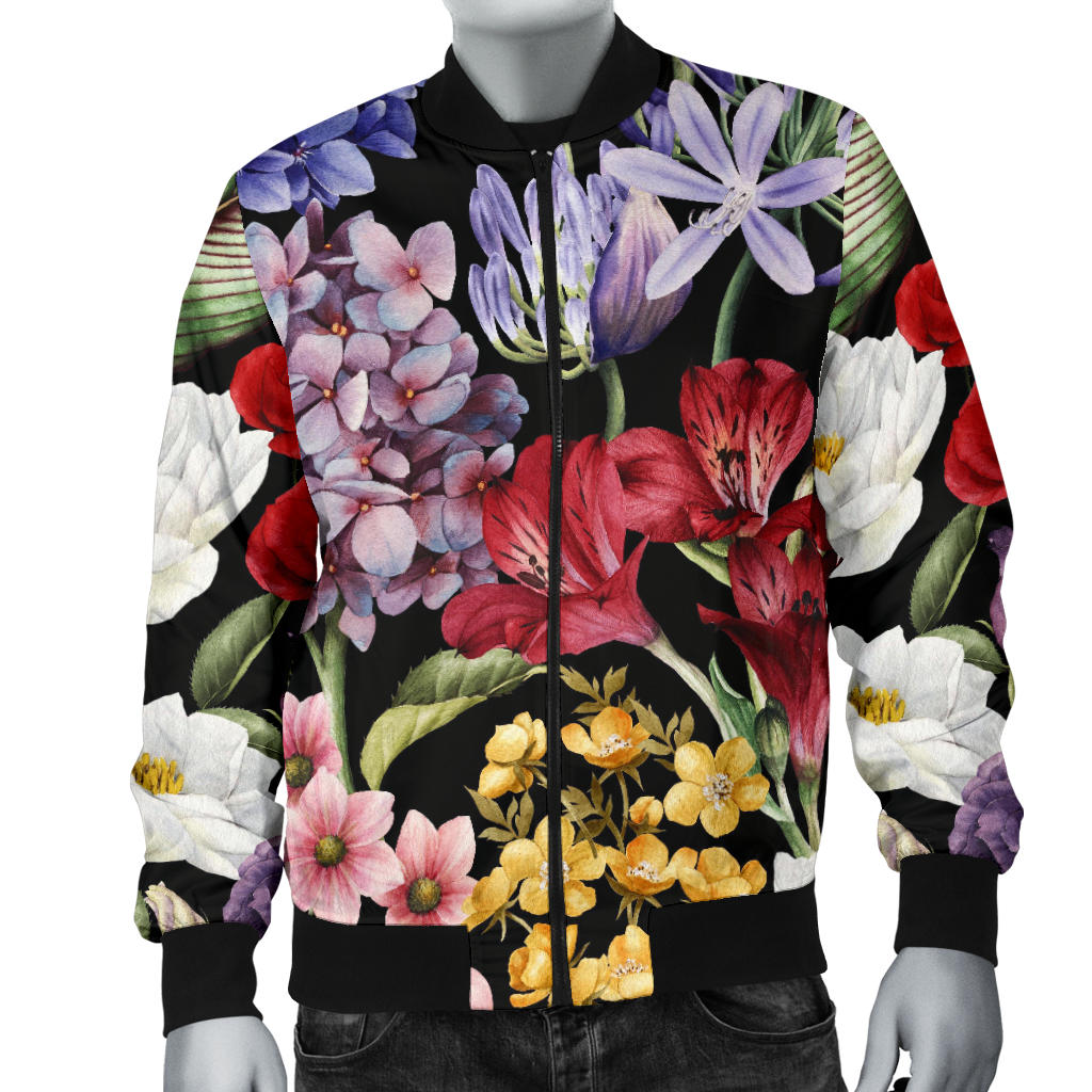 Summer Floral Pattern Print Design SF04 Men Bomber Jacket