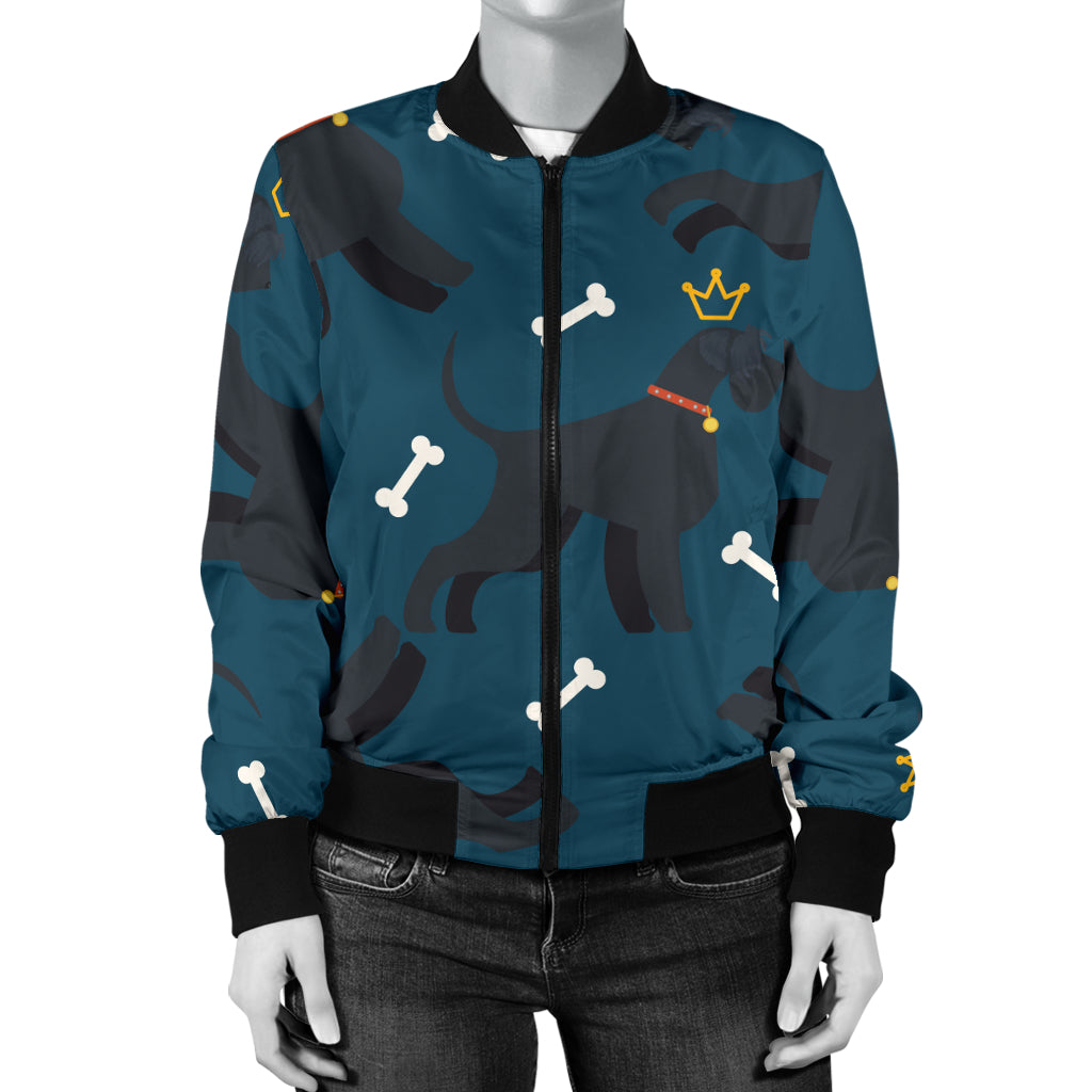 Schnauzers Pattern Print Design A04 Women's Bomber Jacket