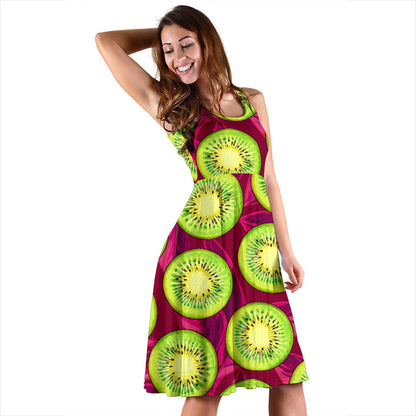 Kiwi Pattern Print Design KW05 Midi Dress