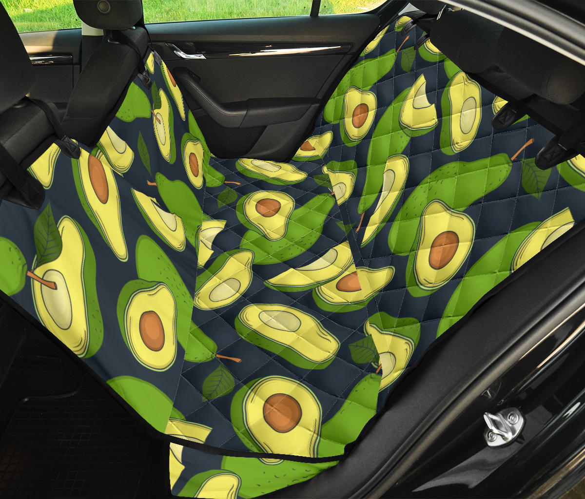Avocado Pattern Print Design AC013 Rear Dog  Seat Cover