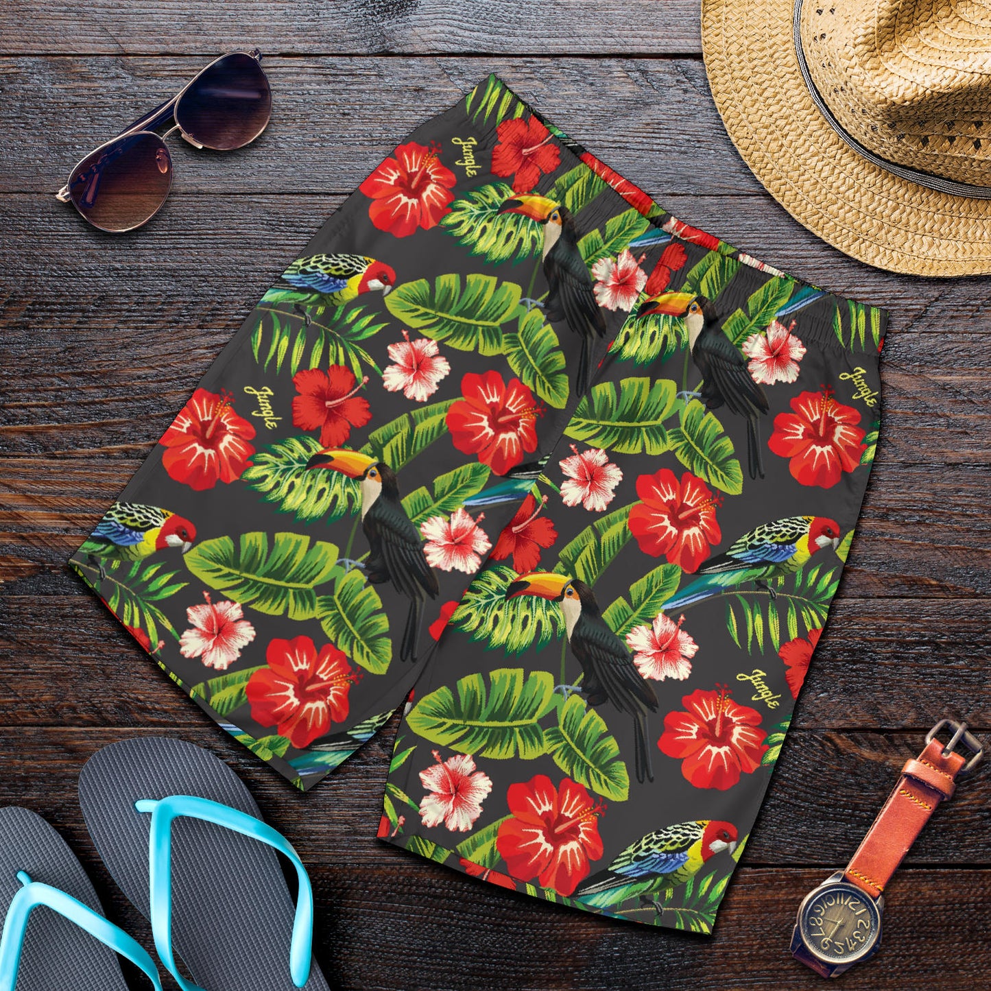 Tropical Flower Pattern Print Design TF04 Mens Shorts