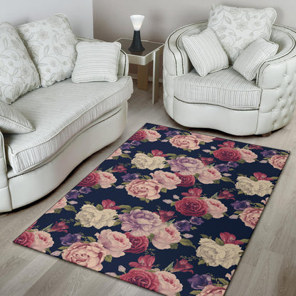Peony Pattern Print Design PE03 Area Rugs