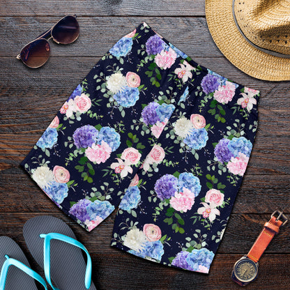 Hydrangea Pattern Print Design HD01 Mens Shorts