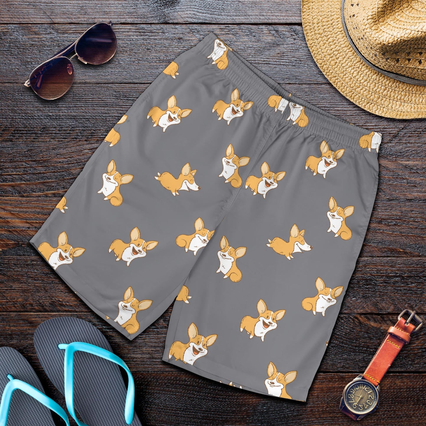 Pembroke Welsh Corgis Pattern Print Design A02 Mens Shorts