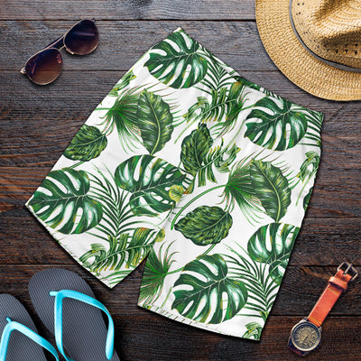 Green Pattern Tropical Palm Leaves Mens Shorts