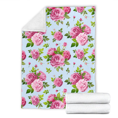 Rose Pink Pattern Print Design RO08 Fleece Blanket