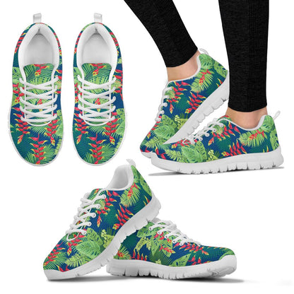 Heliconia Pattern Print Design HL08 Sneakers White Bottom Shoes