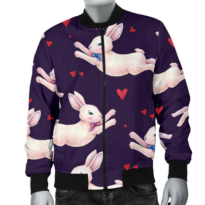 Rabbit Pattern Print Design RB016 Men Bomber Jacket