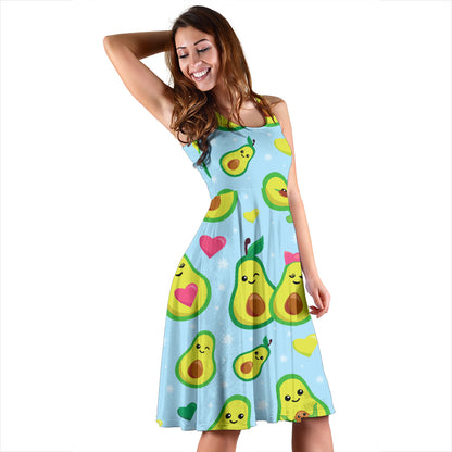 Avocado Pattern Print Design AC09 Midi Dress