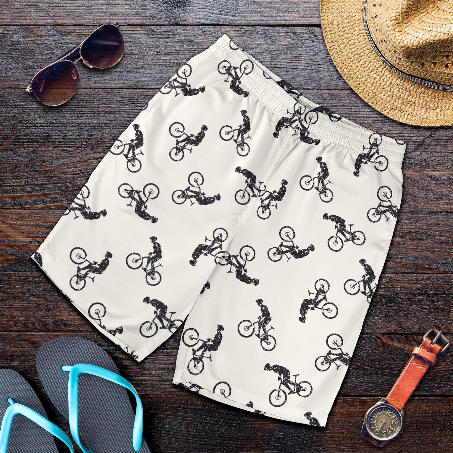 Mountain bike Pattern Print Design 01 Mens Shorts