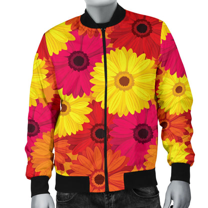 Gerberas Pattern Print Design GB05 Men Bomber Jacket