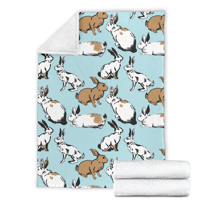 Rabbit Pattern Print Design RB018 Fleece Blanket